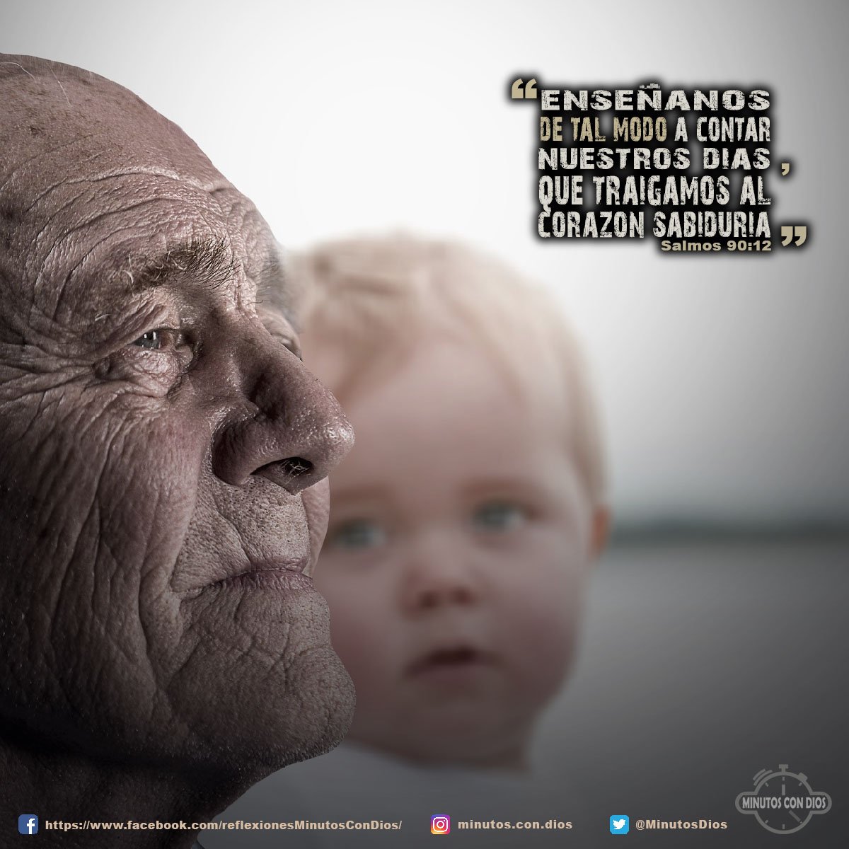 Enséñanos de tal modo a contar nuestros días, que traigamos al corazón sabiduría. Salmos 90:12 RVR1960 #EnseñanosAContarNuestrosDias, #SabiduriaDivina, #MinutosConDios, #ReflexionesDiarias