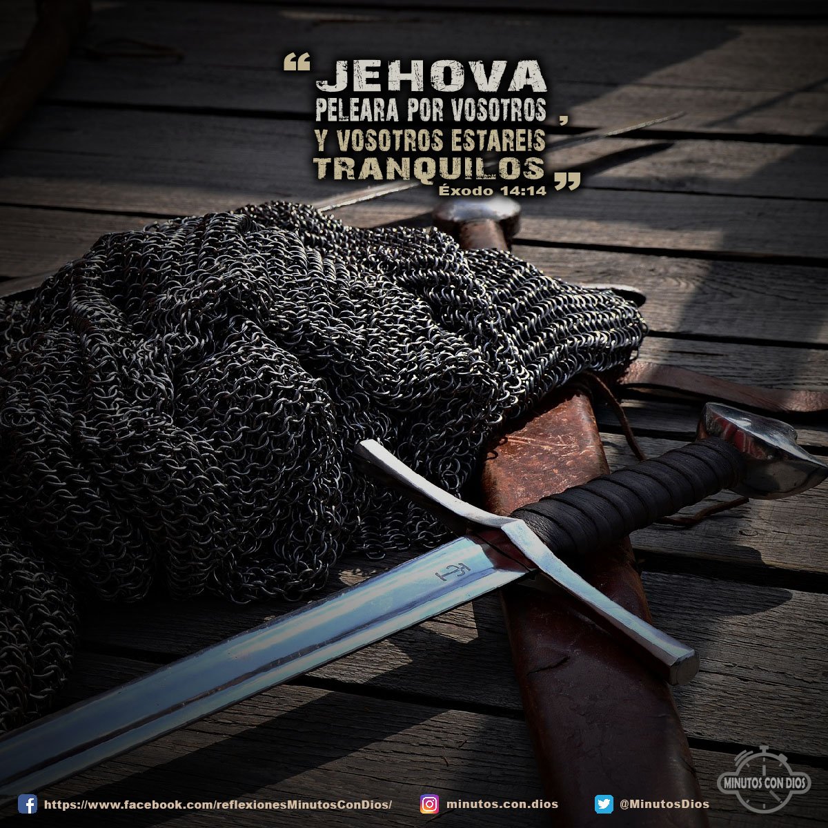 Jehová peleará por vosotros, y vosotros estaréis tranquilos. Éxodo 14:14 RVR1960 #DiosPelearaPorNosotros, #MinutosConDios, #ReflexionesDiarias