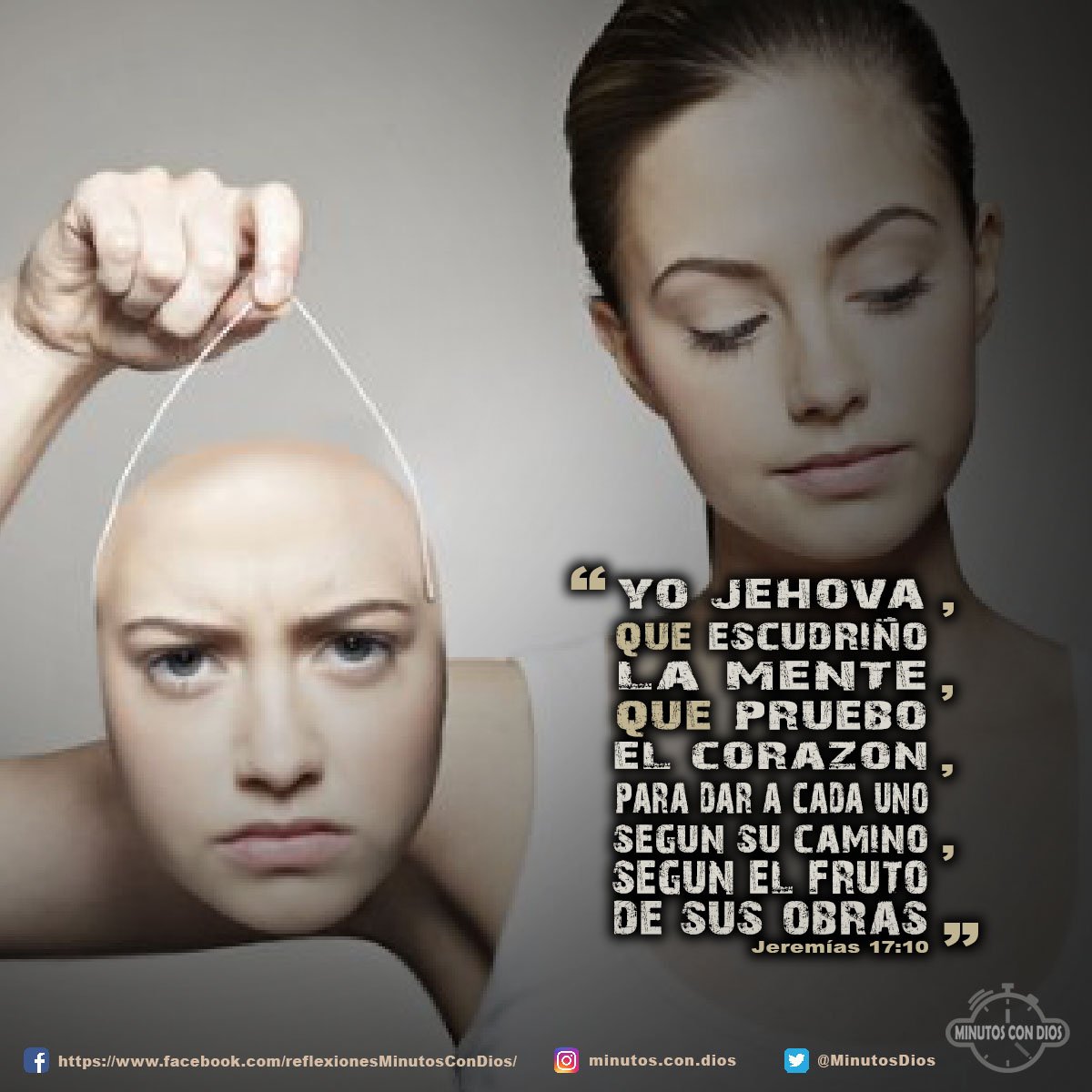 Yo Jehová, que escudriño la mente, que pruebo el corazón, para dar a cada uno según su camino, según el fruto de sus obras. Jeremías 17:10 RVR1960 #DiosPruebaElCorazon, #FrutoDeLasObras, #MinutosConDios, #ReflexionesDiarias