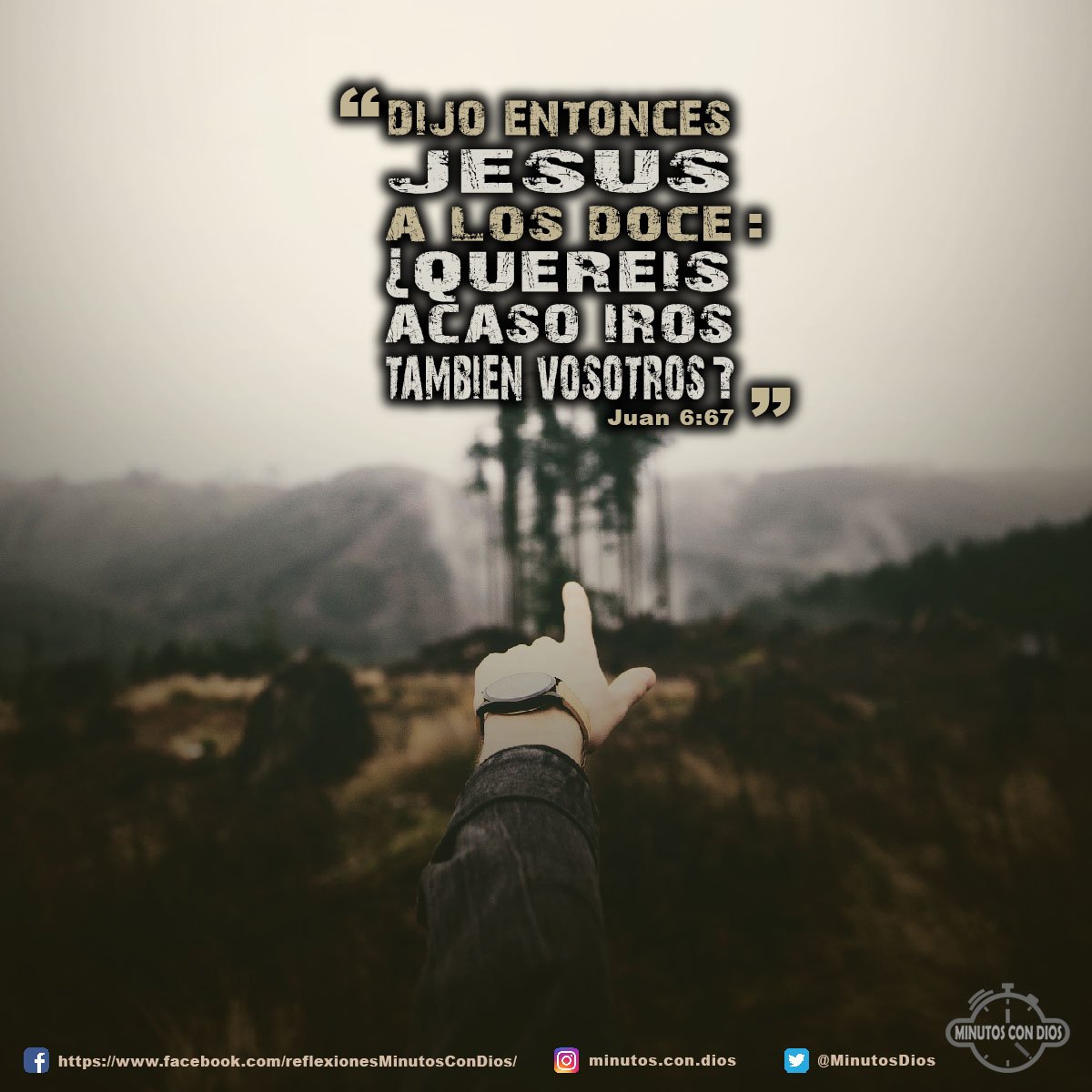 Dijo entonces Jesús a los doce: ¿Queréis acaso iros también vosotros? Juan 6:67 RVR1960 #EligiendoACristo, #VidaCristiana, #MinutosConDios, #ReflexionesDiarias