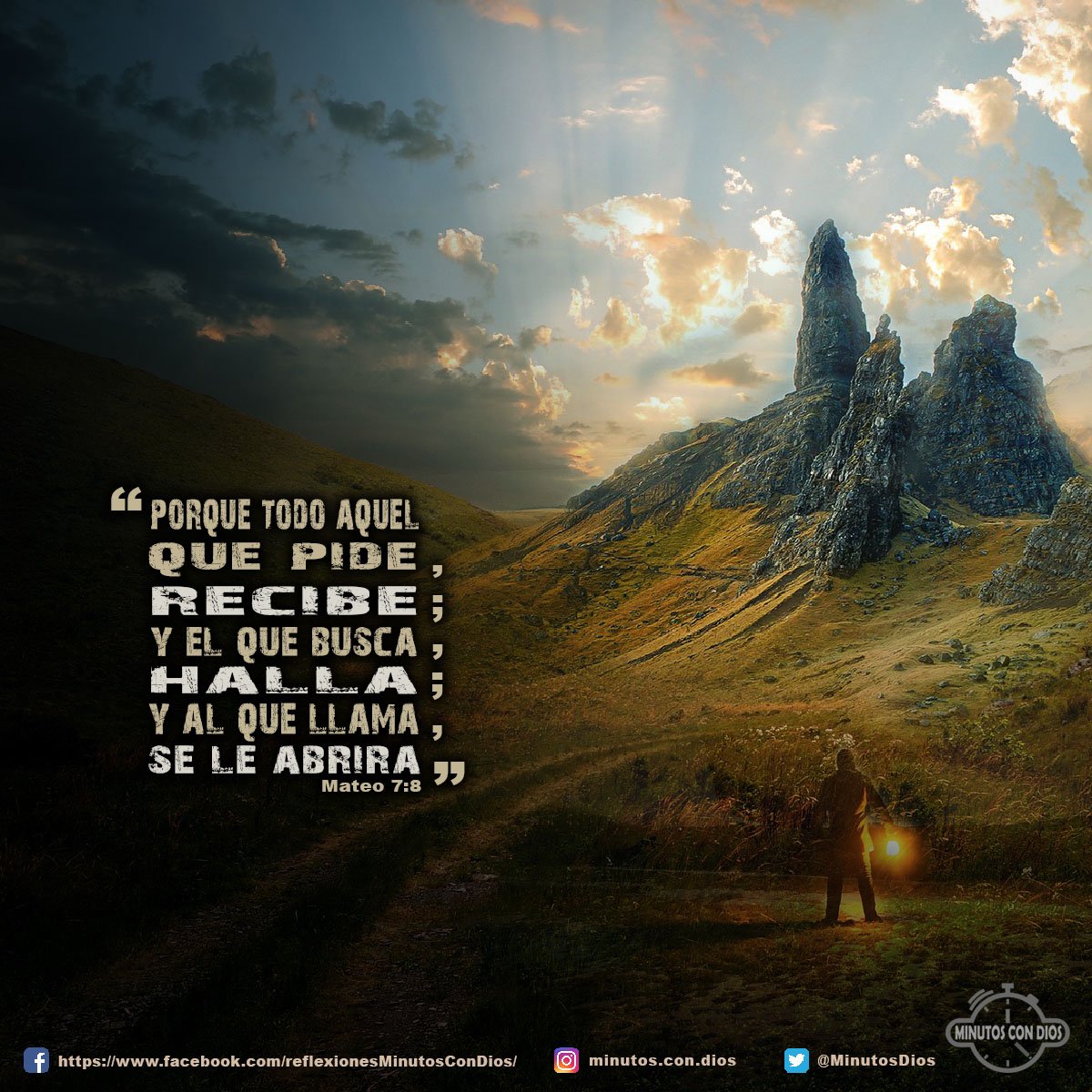 Porque todo aquel que pide, recibe; y el que busca, halla; y al que llama, se le abrirá. Mateo 7:8 RVR1960 #ElQuePideRecibe, #RespuestaDeDios, #MinutosConDios, #ReflexionesDiarias