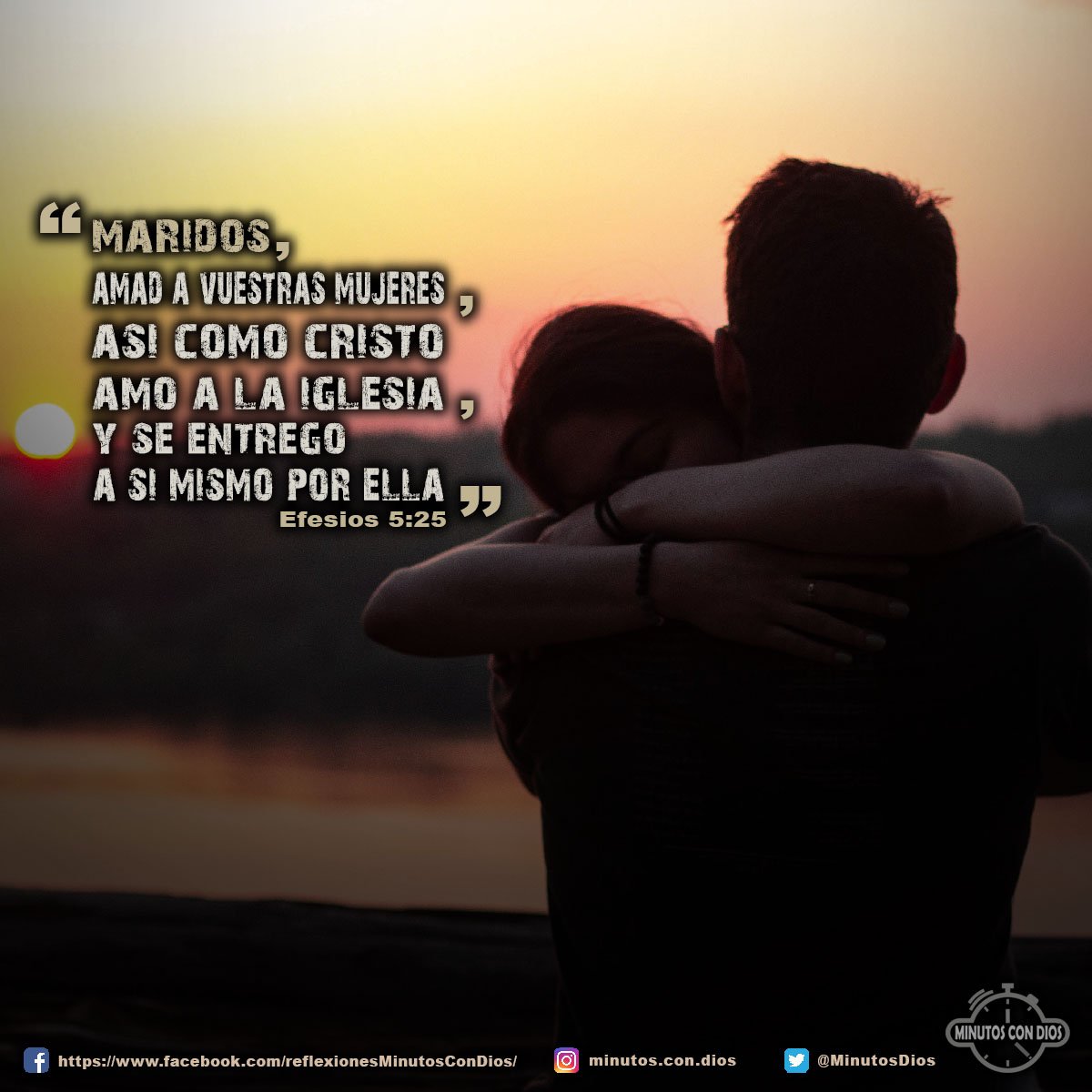 Maridos, amad a vuestras mujeres, así como Cristo amó a la iglesia, y se entregó a sí mismo por ella. Efesios 5:25 RVR1960 #AmenASusEsposas, #CristoAmoALaEsposa, #MinutosConDios, #ReflexionesDiarias