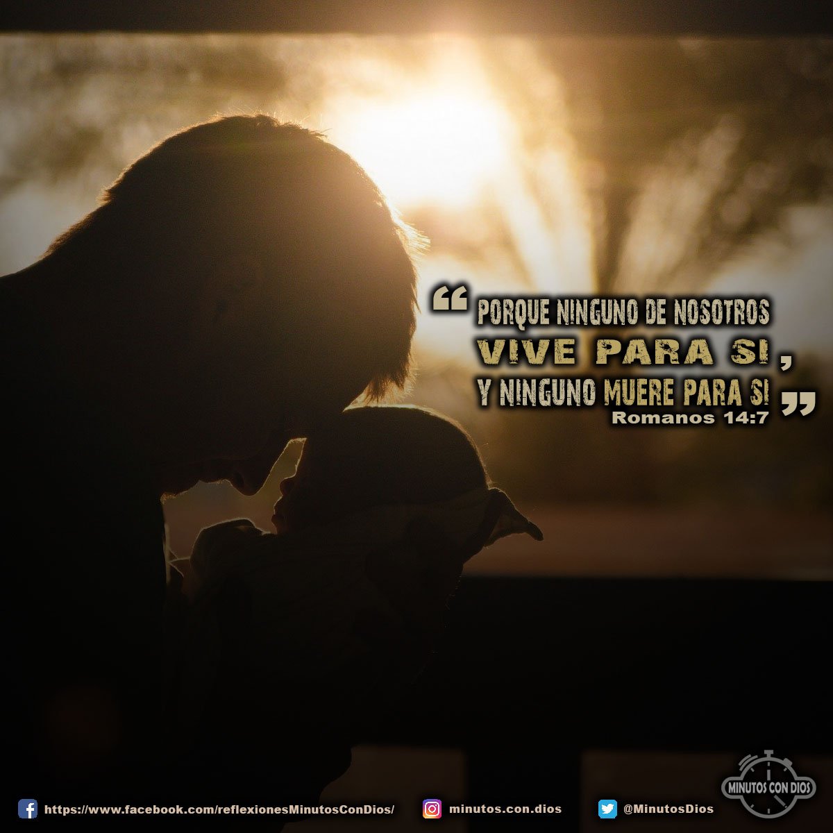 Porque ninguno de nosotros vive para sí, y ninguno muere para sí. Romanos 14:7 RVR1960 #VivimosParaDios, #DiosNosDioLaVida, #MinutosConDios, #ReflexionesDiarias