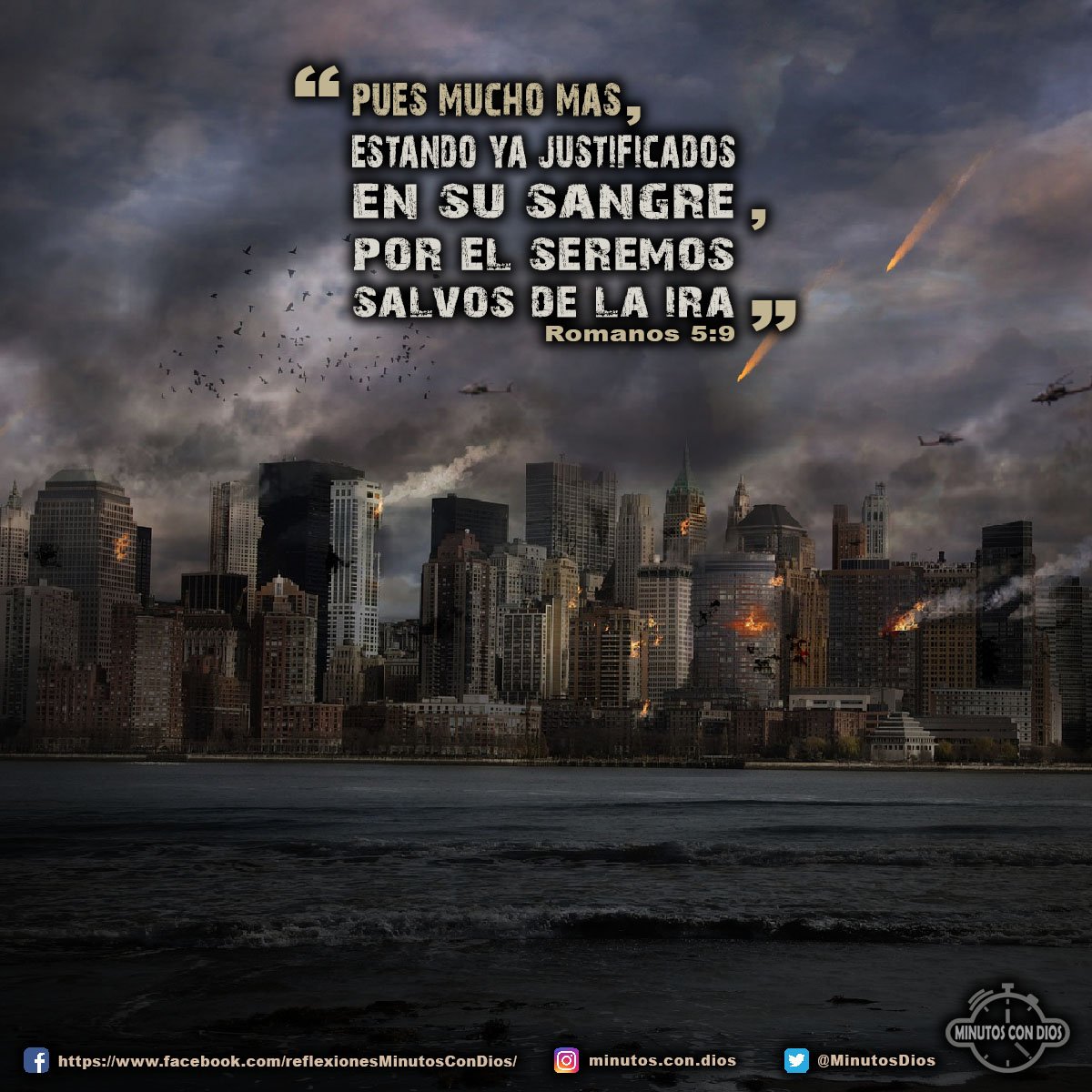 Pues mucho más, estando ya justificados en su sangre, por él seremos salvos de la ira. Romanos 5:9 RVR1960 #JustificadosPorSuSangre, #SalvosDeLaIra, #MinutosConDios, #ReflexionesDiarias