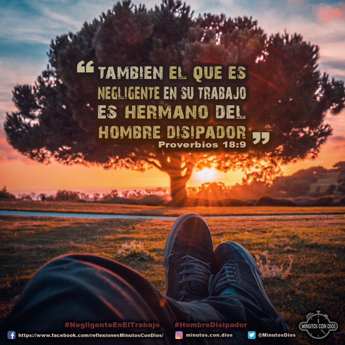 También el que es negligente en su trabajo es hermano del hombre disipador. Proverbios 18:9 RVR1960 #NegligenteEnElTrabajo, #HombreDisipador, #MinutosConDios, #ReflexionesDiarias
